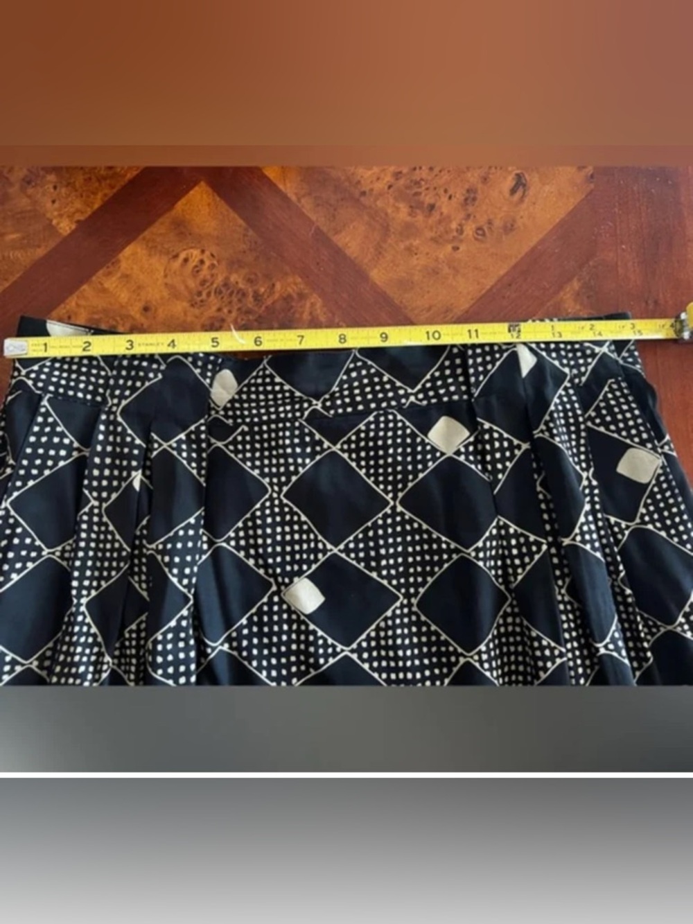 Dior Navy and White Geometric A-Line Skirt - Picture 5 of 8